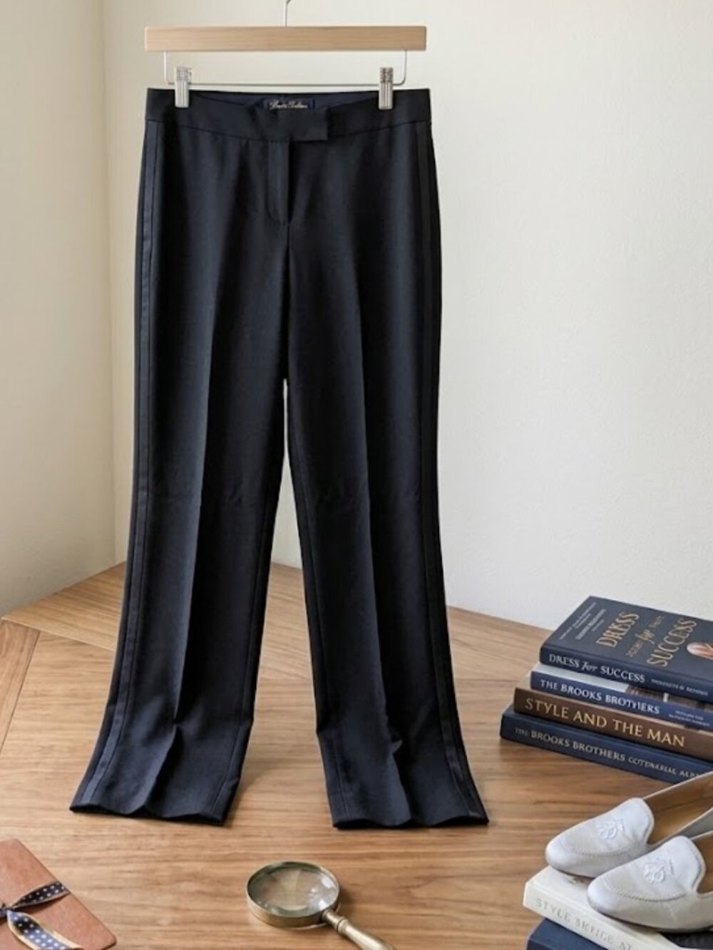 Brooks Brothers NWT Black Wool Tuxedo Pants size 2